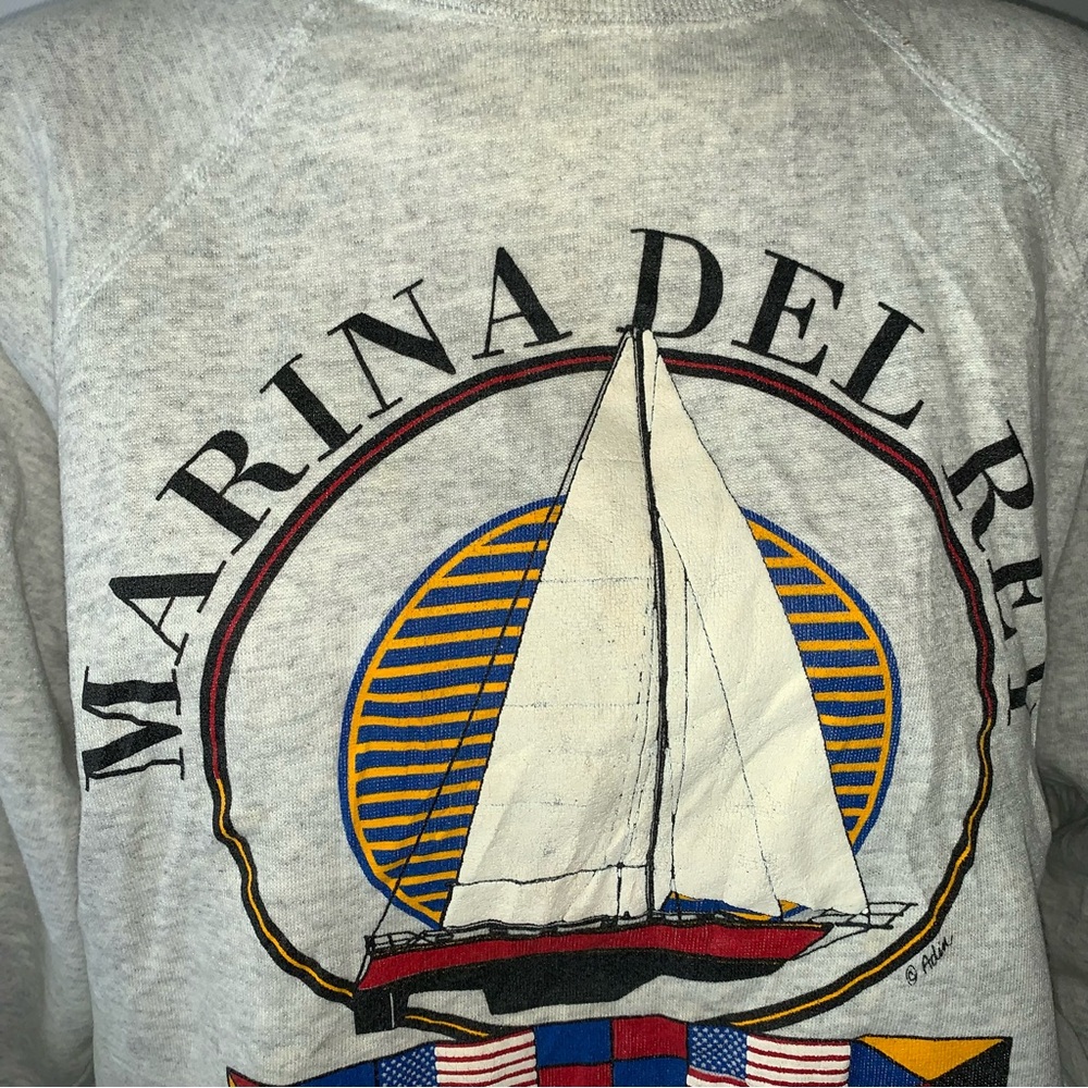Vintage California Marina Del Rey Nautical Sailing Sweatshirt - Picture 12 of 13